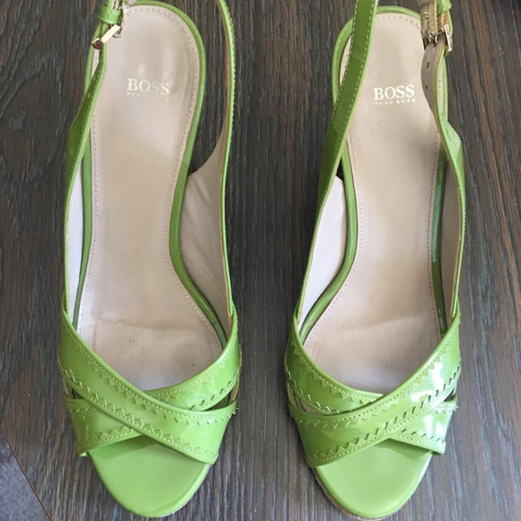 Hugo Boss Green wedge sandals size 6 - Picture 5 of 6